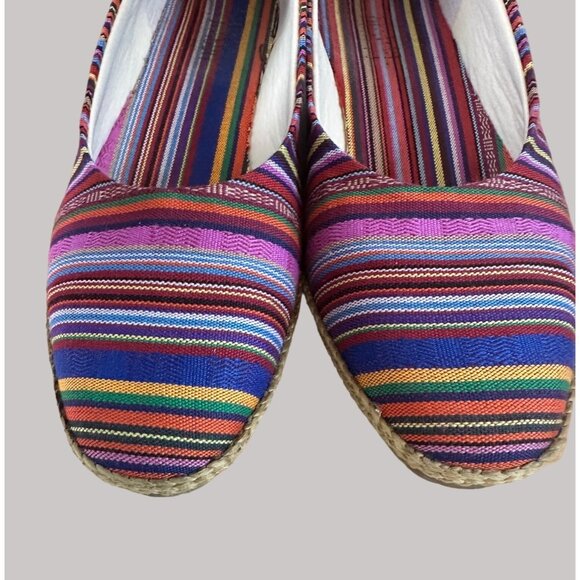Beacon Women's Striped Multicolor Woven Step In Flats Sz 10N - Picture 6 of 15